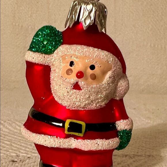 Vintage Blown Glass Ornaments Set of 4 Santa Claus NOS EVC No Box. - Picture 4 of 5